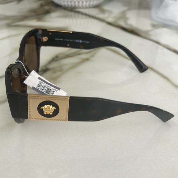 Polarized Versace Sunglasses Medusa Brown Tortoise Versace Sunnies - Picture 8 of 9